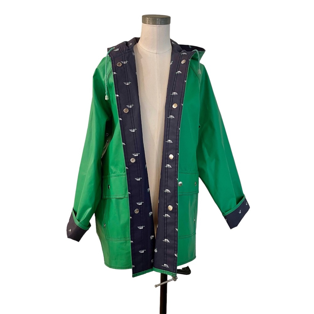 Kelly green raincoat